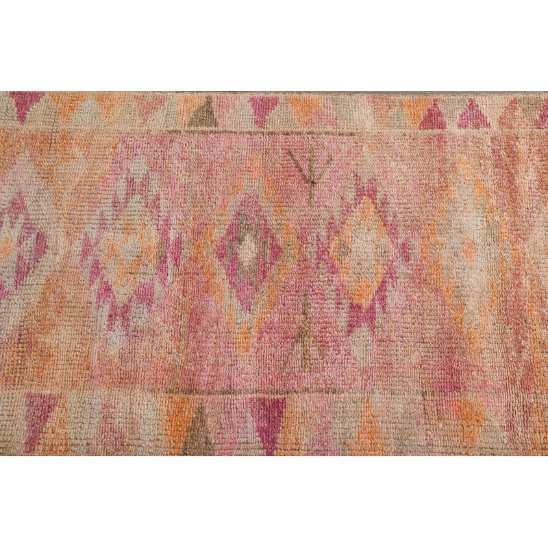 Tapis de couloir bohémien en laine 29,5 x 165,4 pouces
