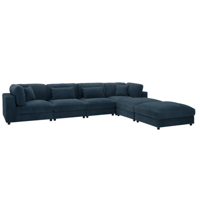 Kathreen Andreco 144" Wide Reversible Modular Corner Sectional With Ottoman