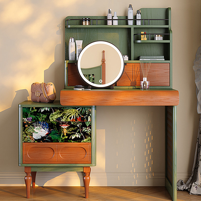 50.39"Green Minimalist Solid Wood Dressing Table