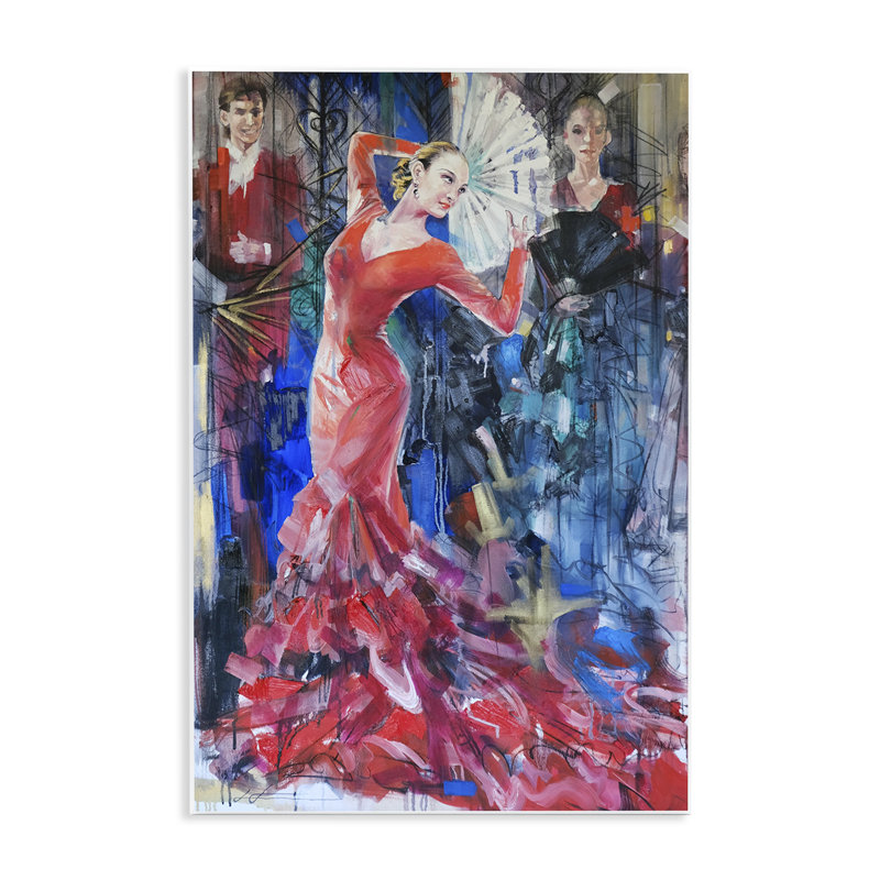Danseuse audacieuse avec plaque murale, par Lucille Lee, H 15 po x l 10 po