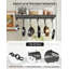 Support mural et de plafond pour casseroles de cuisine, style industriel, avec 18 crochets, noir anthracite-1061493472