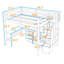 Lit mezzanine double avec bureau en L et grands tiroirs de rangement-1017897387