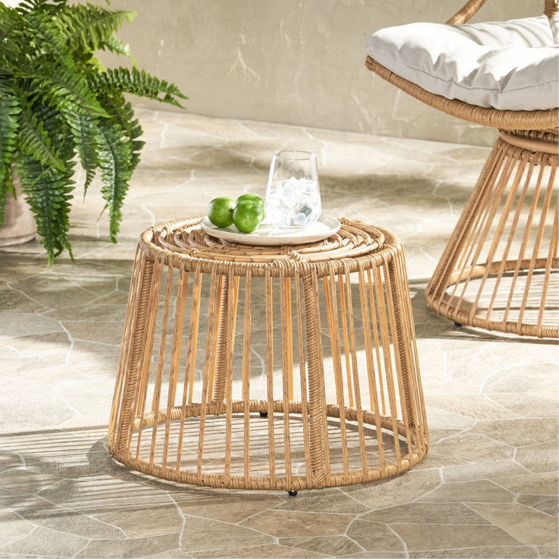 Table d'appoint sans assemblage, brun pour l'extérieur