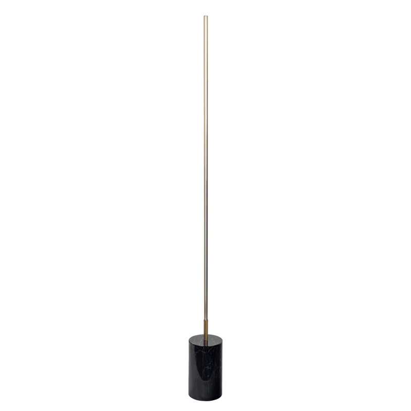Lampe sur pied en laiton doré Prism avec base marche / arrêt en faux marbre