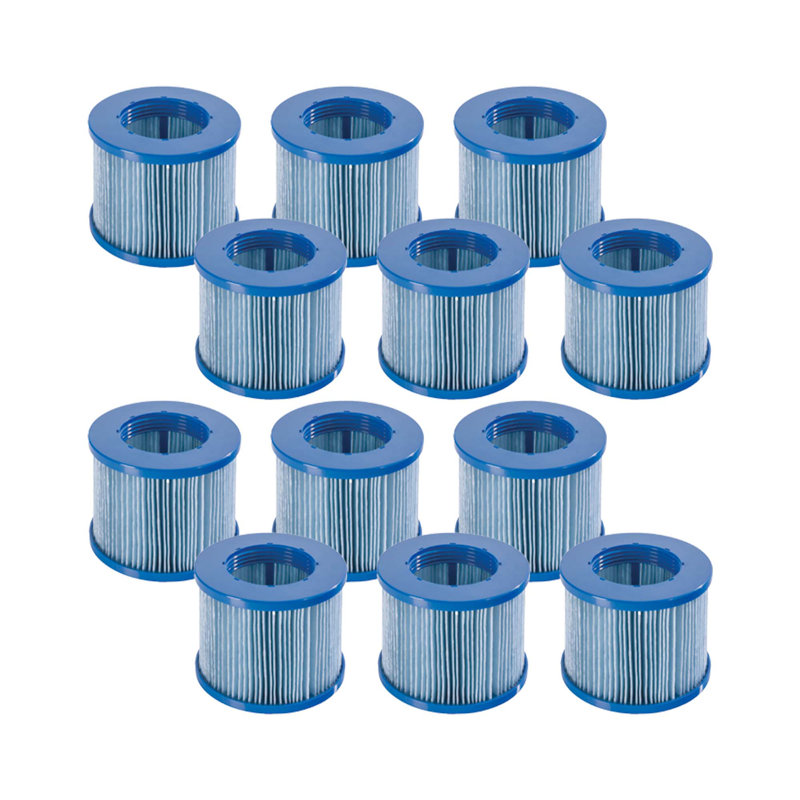 12 Pack Blue Spa Filter Cartridges, Pool Hot Tub Filters Replacement, Filtration Inflatable Hot Tub