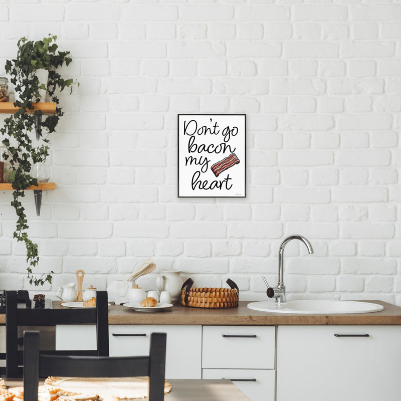 «Don't Go Bacon My Heart», dessin par Susan Ball, H 14 po x l 11 po, Giclée encadrée noir minuit