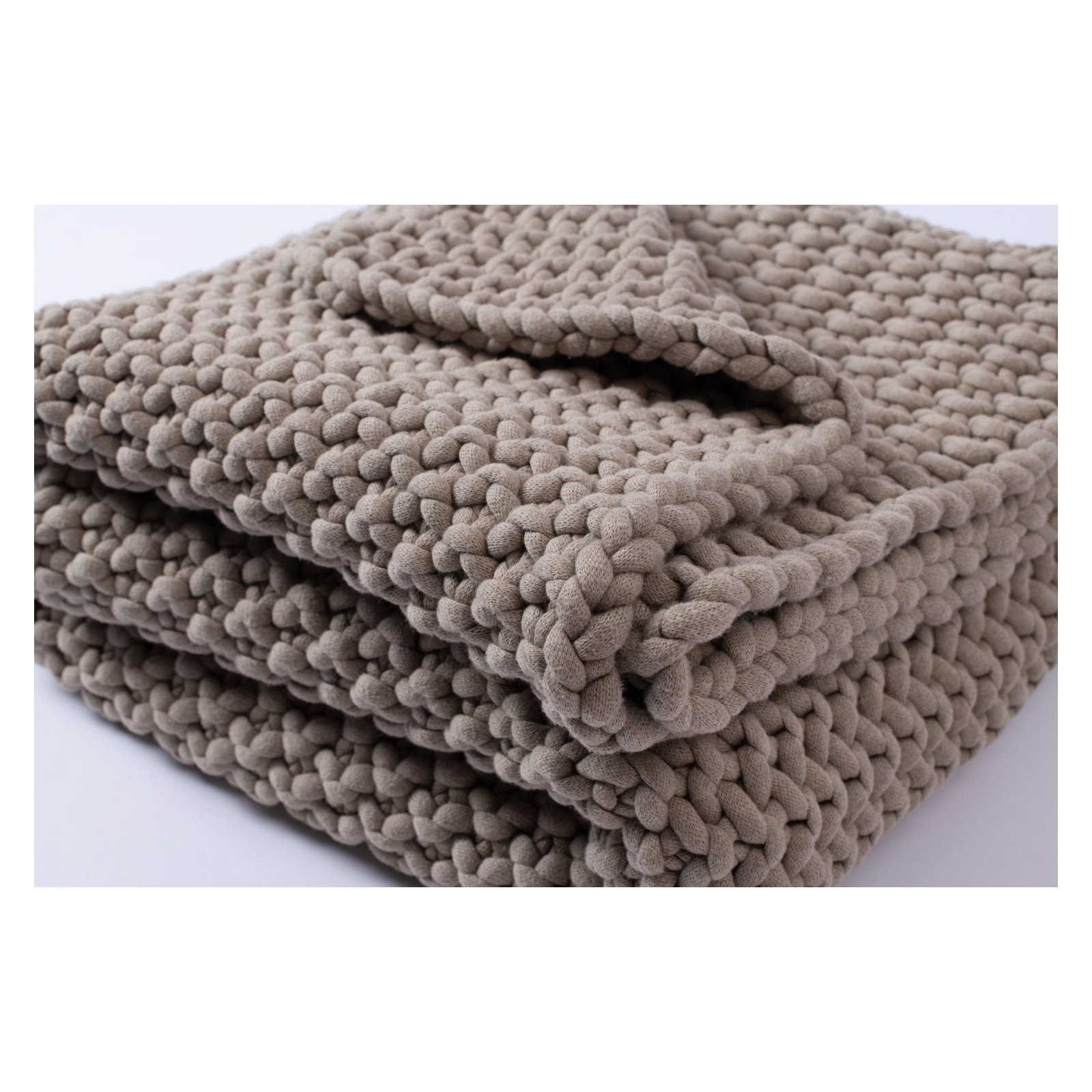 Arnica Cotton Blend Throw Blanket, Mushroom