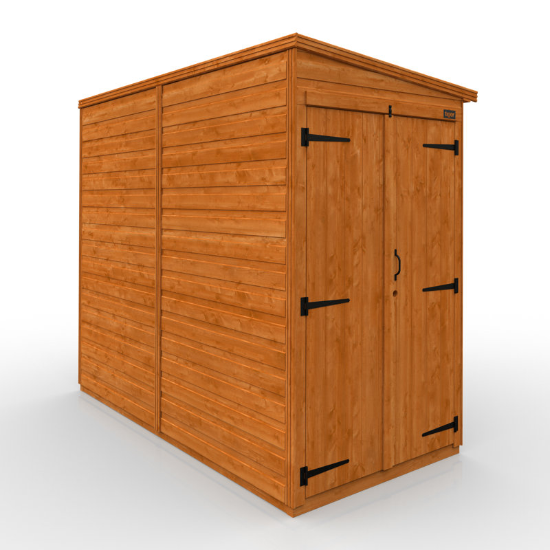 TigerFlex® Modular Buildings 8 ft. W x 4 ft. D Solid Wood Shiplap Pent Tool Shed