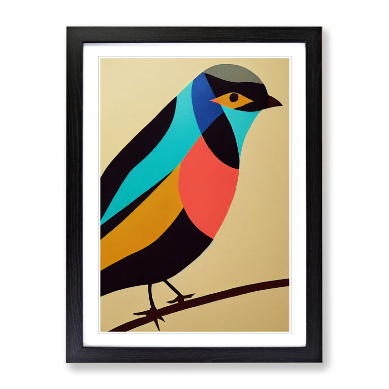 Simple Abstract Bird Vol.2 - Wall Art, Black, 46cm H x 34cm W x 2cm D
