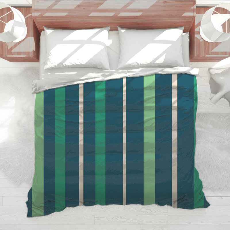 Green Blue Stripes Comforter, Twin Extra Long