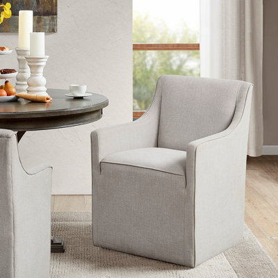 Chaise de salle à manger avec accoudoirs et roulettes
