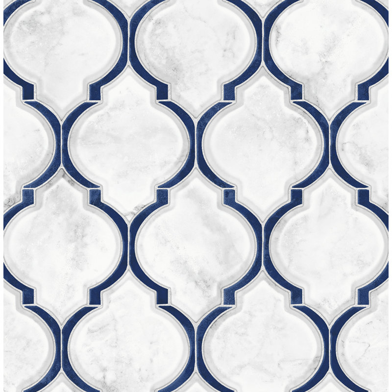 Rouleau de papier peint adhésif L 18 pi x l 20,5 po Guilford, Bleu
