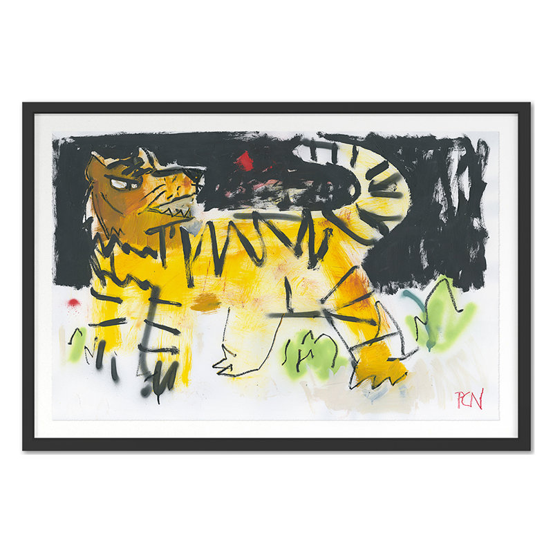 Kool Kats 7 Print by Ngo, PC, Black Single Picture Framed, 24'' H x 35'' W