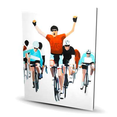 Cyclists at the End of a Race - Red Sports Canvas Decor