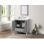 Meuble-lavabo simple 30 po avec comptoir en quartz blanc, lavabo et dosseret Luton. Gris moderne. Pré-assemblage