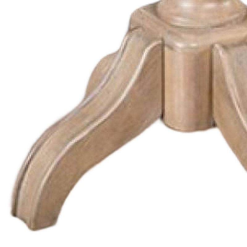 Cherie Round End Table, Light White Washed Solid Rubberwood, 24 Inch