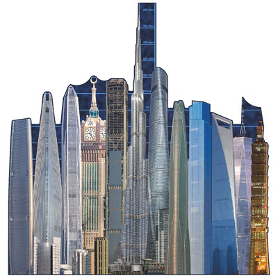 Wet Paint Printing Worlds Tallest Buildings Top 12 Scale Model Cardboard Cutout Standup