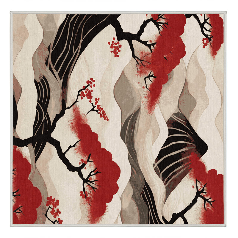 Tapis Windblown Blossom, Carré 3 pi