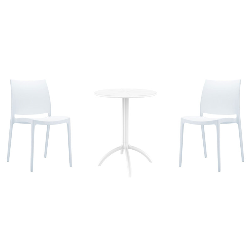 Ensemble bistro 23,6 po Burt, Blanc