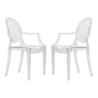  Chaise d'appoint en acrylique transparent - ensemble de 2