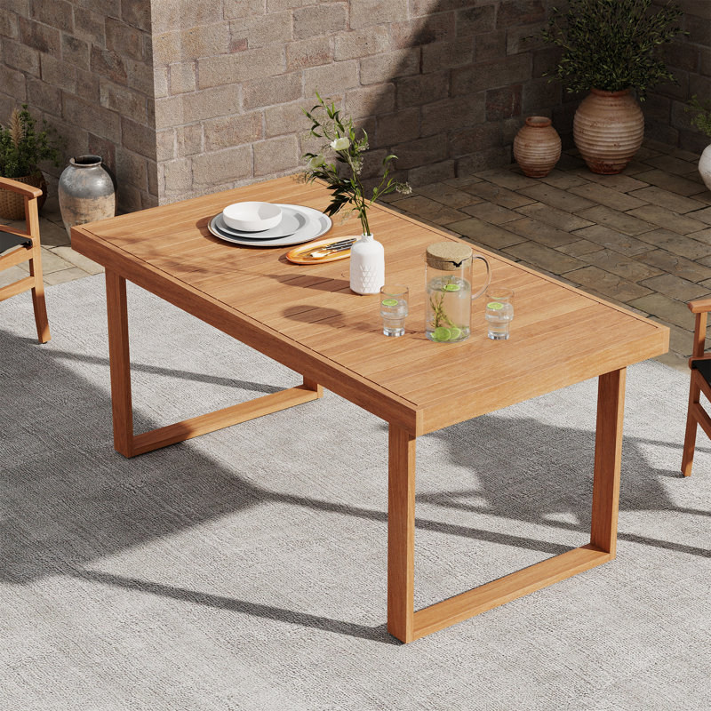 Acacia Wood Outdoor Dining Table, Brown
