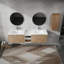 Meuble-lavabo mural avec lavabo et armoire latérale-883072574