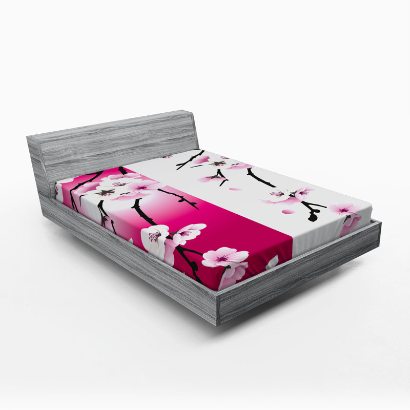 Microfiber Floral Fitted Sheet, Queen Fitted Sheet