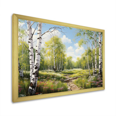 «Birch Woods Spring Awakening III», art mural sur toile de bouleau