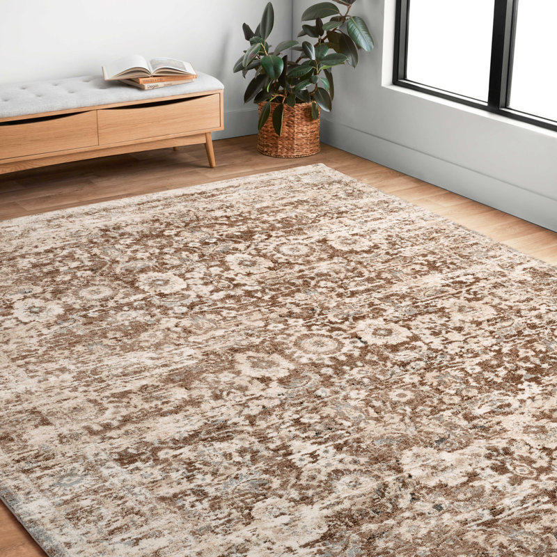Tapis brun tissé à la machine Vaghinag, Tapis de couloir 2 pi 7 po x 13 pi