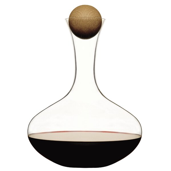 Glass - Wine Decanter - For Red - White - Wine - Carafe - Striped Gold  Designed - With Stopper - 48Oz. - Made In Europe - By Majestic Gifts Inc.