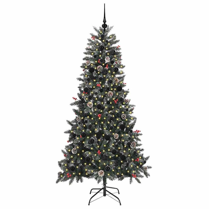 Artificial Christmas Tree with Stand Green, 6.89' H, Black