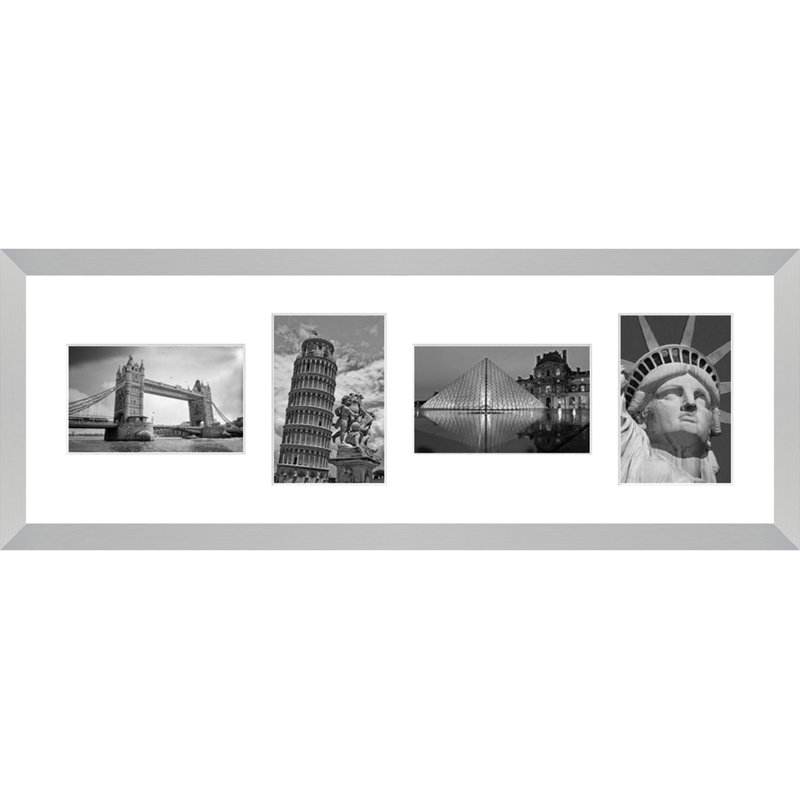 Addelaide Wood Picture Frame with Mat, Silver