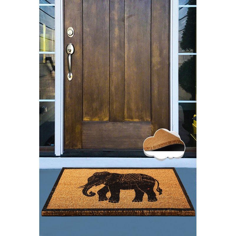 Paillasson 100% coco fait à la main, dessous antidérapant, 15,7 po x 23,6 po | Lavable à la machine à 86 ° F, durable et écologique, parfait pour les vestibules, design élégant pour la maison et le bureau