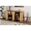 Buffet avec rangement 4 portes Trexm, buffet rétro en bois avec finition vieillie et tablettes réglables pour la salle à manger, la cuisine et le salon (naturel)