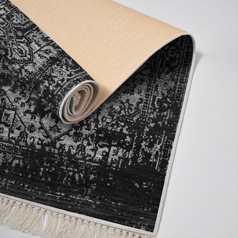Tapis noir / gris Millie, Rectangle 3 pi 11 po x 5 pi 11 po