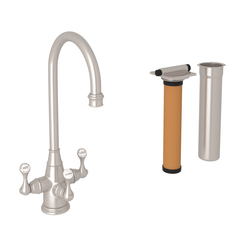 Georgian Era™ Three Handle Bar/Food Prep Filter Kitchen Faucet Kit, Satin Nickel