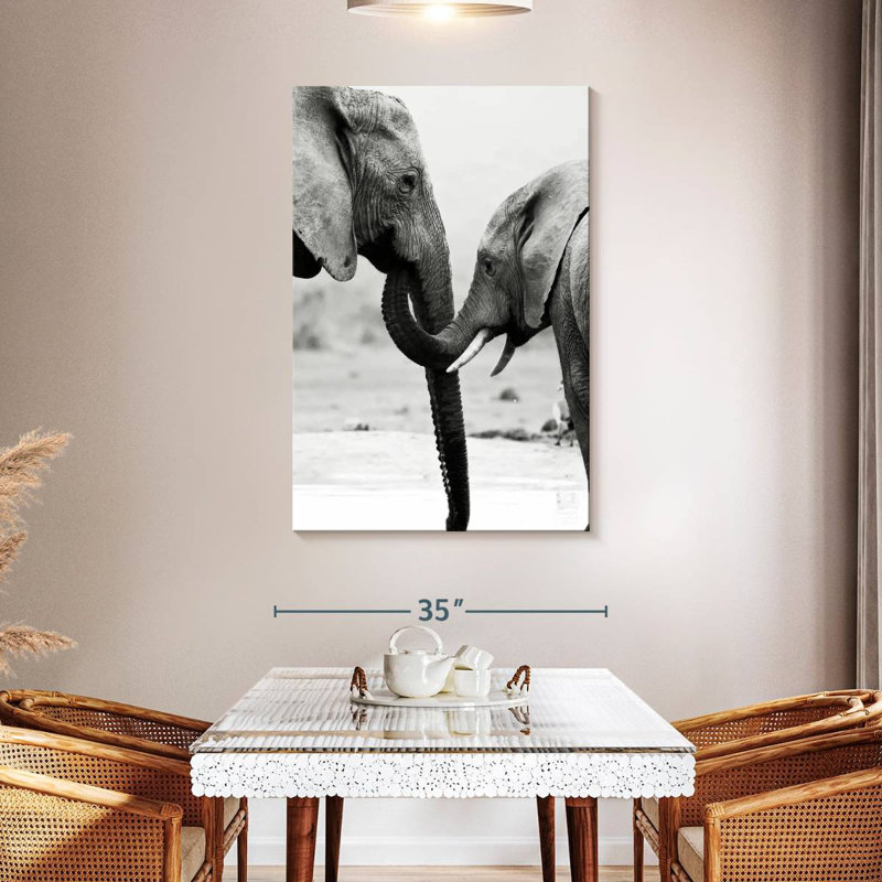 Brampt Mother And Baby Elephant, 48" H x 32" W