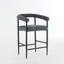 Ensemble de 2 tabourets de bar modernes rembourrés avec structure en métal et accoudoirs-776095551