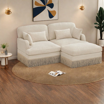 Deep Seat Sofas, Chenille Modular Modern Ottoman Sofa For Home