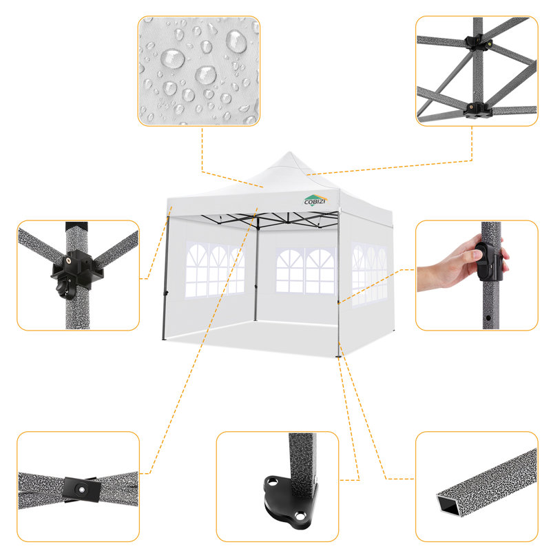 10 pi. L 10 pi. D Étable pliable 3 x 3 imperméable Winterable 2.0, Blanc