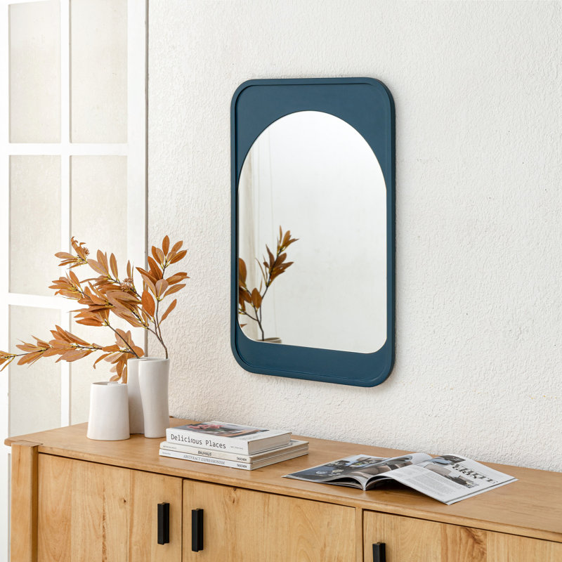 Kittie Kofi Wall Mounted Accent Mirror, Blue