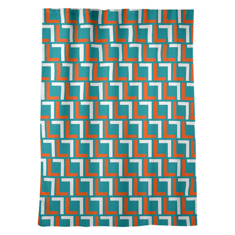 Rideau de luxe Washington, Aqua/Orange/White