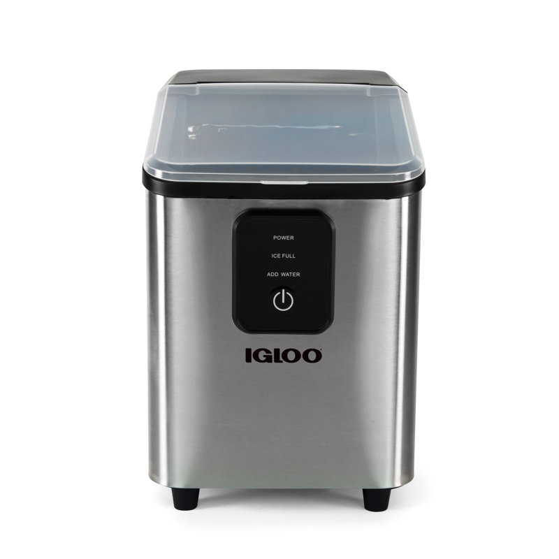 Igloo 26lb Self Cleaning Ice Maker Aqua, Silver