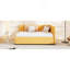 Lit de jour en tissu d'ameublement (jaune)-1743716127