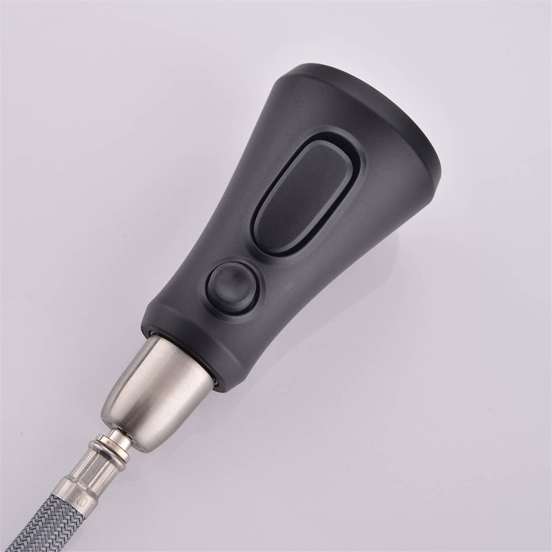 Robinet de cuisine à poignée simple rétractable, Noir mat