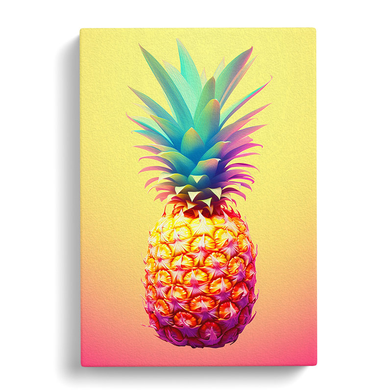 Pineapple Colour Field - Wrapped Canvas, 76cm H x 50cm W x 3cm D