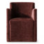 Fauteuil de salle à manger classique entièrement rembourré en chenille avec roulettes dissimulées-1637812641