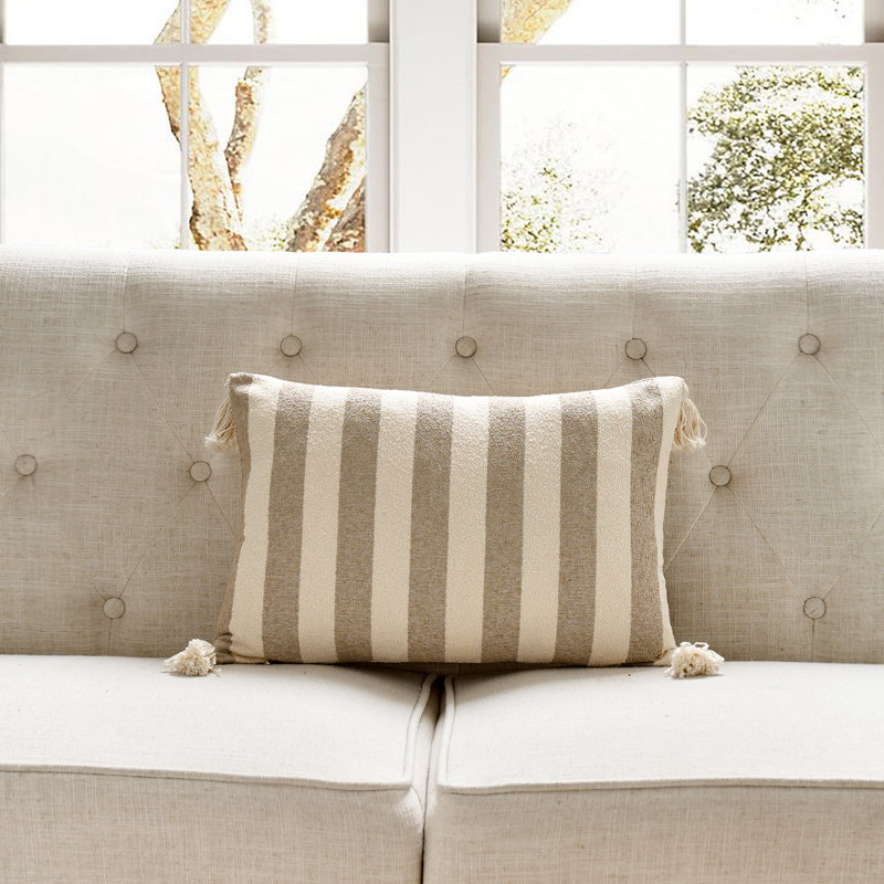 Housse de coussin French Stripe seulement - ensemble de 2, Grège
