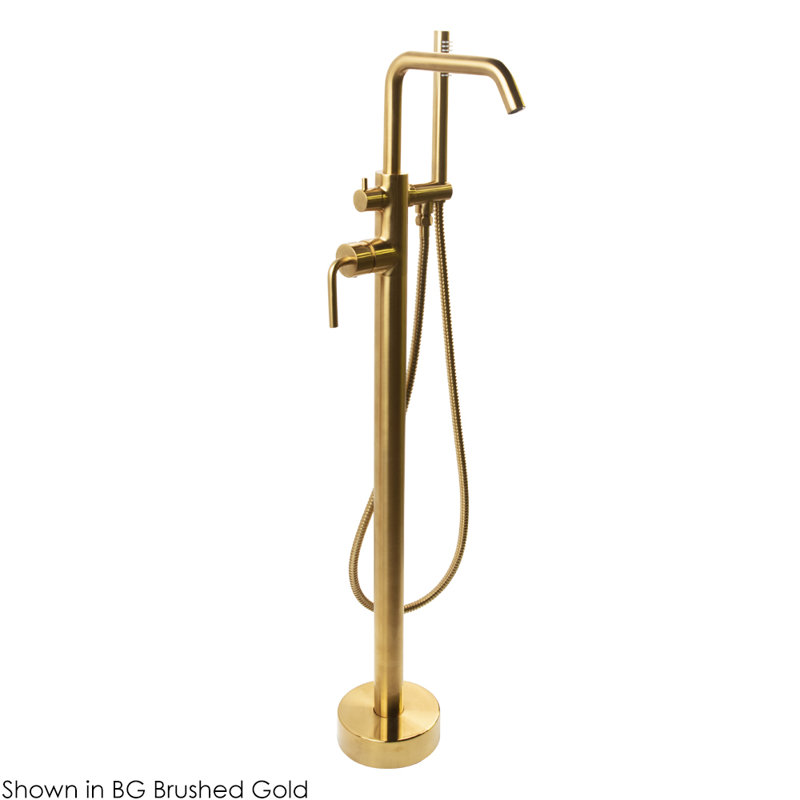 Cigno Tub Filler with Diverter, Brushed Gold