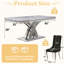 Ensemble de table de salle à manger 7 pièces en chrome argenté avec 6 chaises capitonnées en velours noir-1946851209-1946851211-1946851210